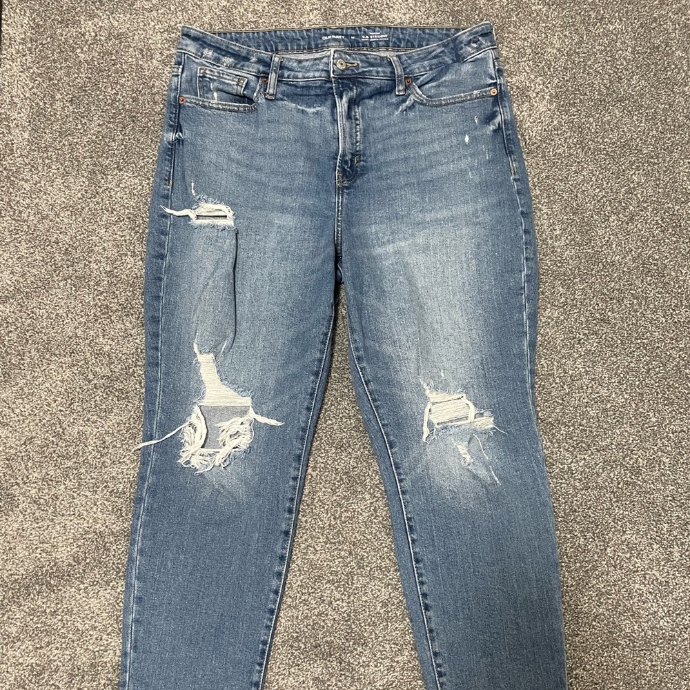 Old Navy High Rise OG Distressed Straight Jeans